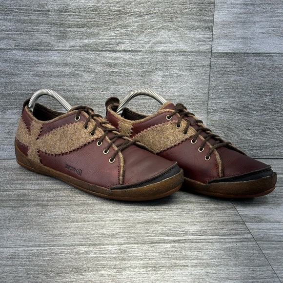 Merrell Womens 9 Milan Autumn Cross Wool Red Leather Crepe Sole Hiking Fall 0307 - Picture 2 of 16
